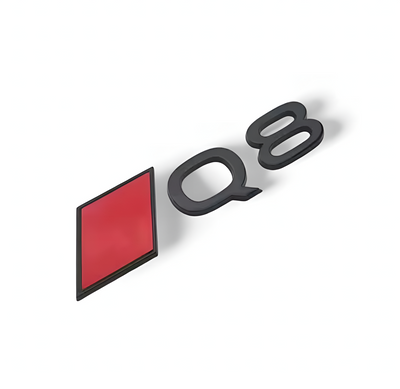 Badge coffre Audi Q8 Black Edition logo noir 2018-2025 - vue arrière - Becquet Voiture