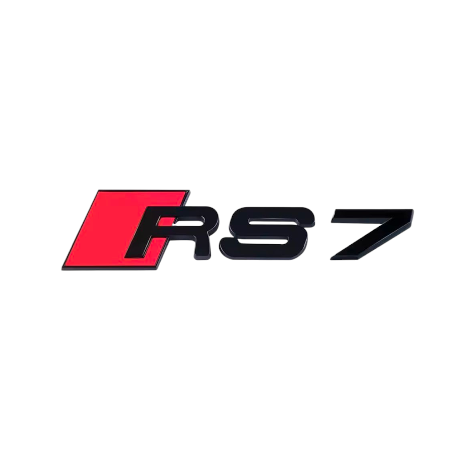 Badge coffre Audi RS7 Black Edition logo noir - vue de face - Becquet Voiture