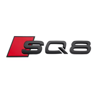 Badge coffre Audi SQ8 Black Edition logo noir - installé sur véhicule - Becquet Voiture