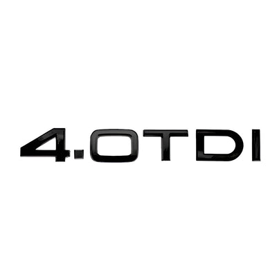 Badge coffre Audi TDI 2.0 noir - vue rapprochée - Becquet Voiture