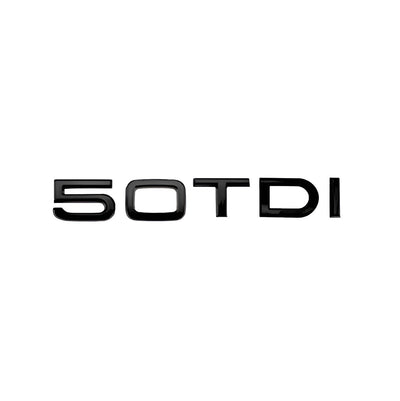 Badge Coffre Noir Motorisation Audi 30 35 40 45 50 - installé sur véhicule - Becquet Voiture
