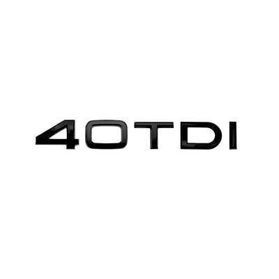 Badge Coffre Noir Motorisation Audi 30 35 40 45 50 - vue arrière - Becquet Voiture