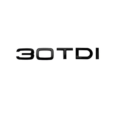 Badge Coffre Noir Motorisation Audi 30 35 40 45 50 - vue de face - Becquet Voiture