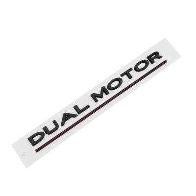 Badge DUAL MOTOR Tesla Model 3 Y - installé sur véhicule - Becquet Voiture