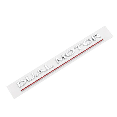 Badge DUAL MOTOR Tesla Model 3 Y - vue de profil - Becquet Voiture