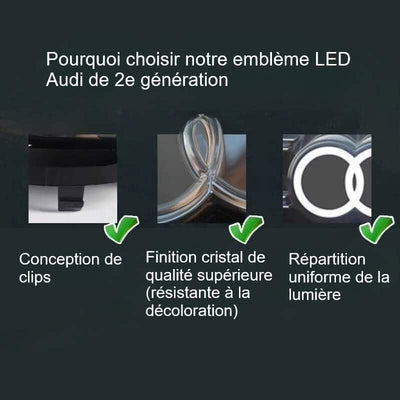 Badge LED Audi Q7 2007-2015 Emblème Lumineux Étanche - vue arrière - Becquet Voiture