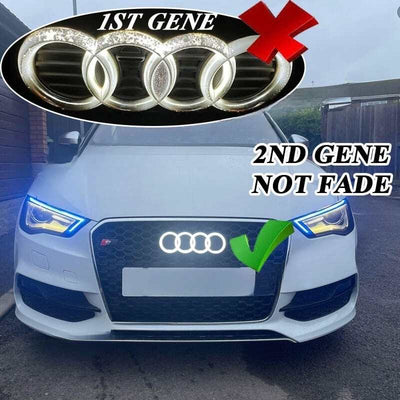 Badge LED Audi Q7 2007-2015 Emblème Lumineux Étanche - vue de profil - Becquet Voiture