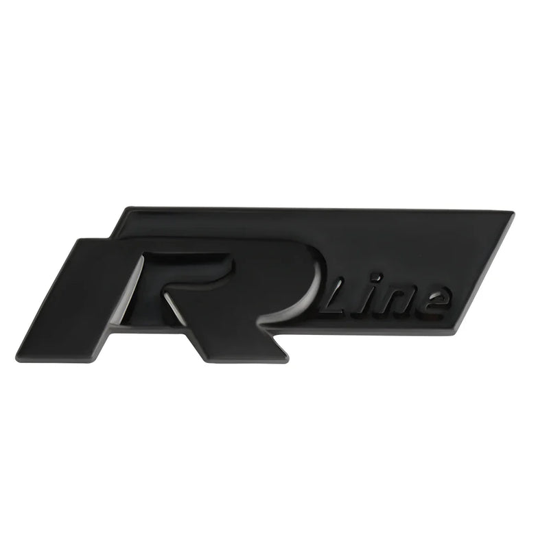 Badge R-Line coffre VW Polo Golf Passat Tiguan T-Roc - vue de dessus - Becquet Voiture