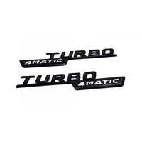 Badges aile TURBO 4MATIC Mercedes A45 CLA noir - vue de profil - Becquet Voiture