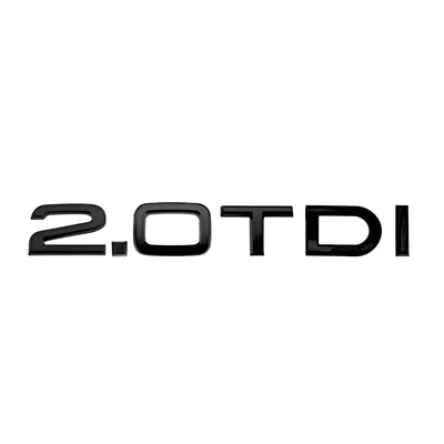 Badges coffre Audi TDI noir brillant - vue arrière - Becquet Voiture