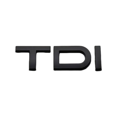 Badges coffre Audi TDI noir brillant - vue de dessus - Becquet Voiture