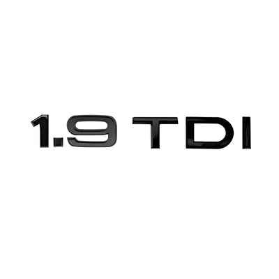 Badges coffre Audi TDI noir brillant - vue de face - Becquet Voiture