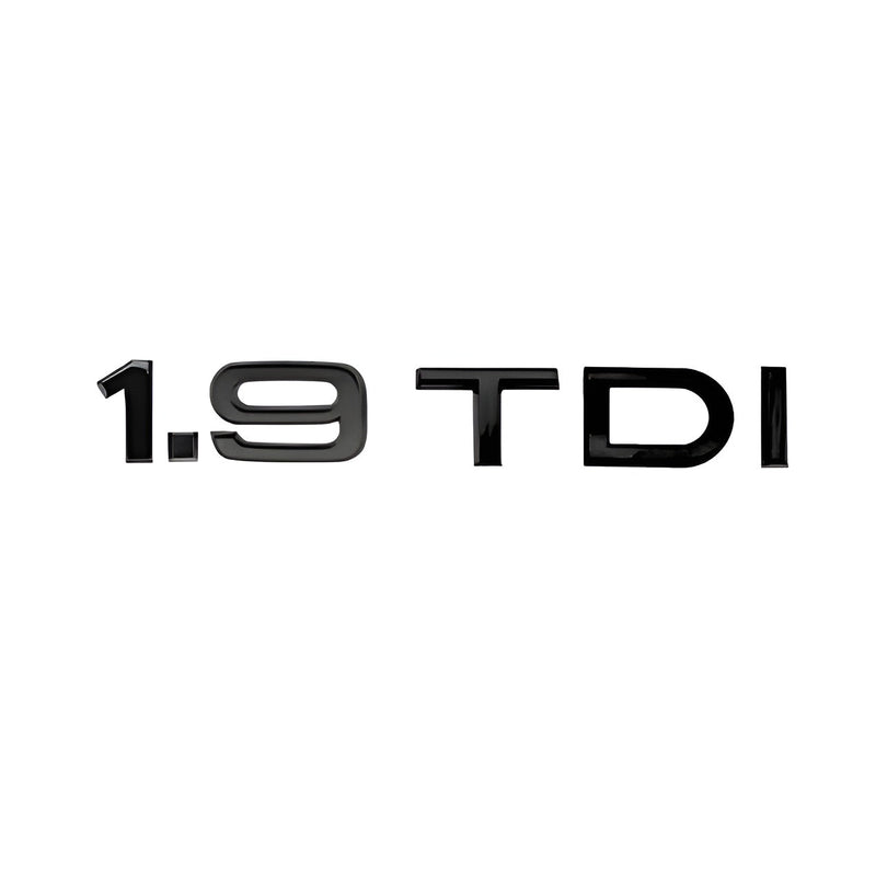Badges coffre Audi TDI noir brillant - vue de face - Becquet Voiture
