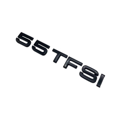 Badges coffre Audi TFSI noir - packshot studio - Becquet Voiture