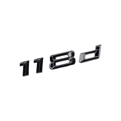 Badges coffre BMW Série 1 noir brillant - vue de dessus 2 - Becquet Voiture
