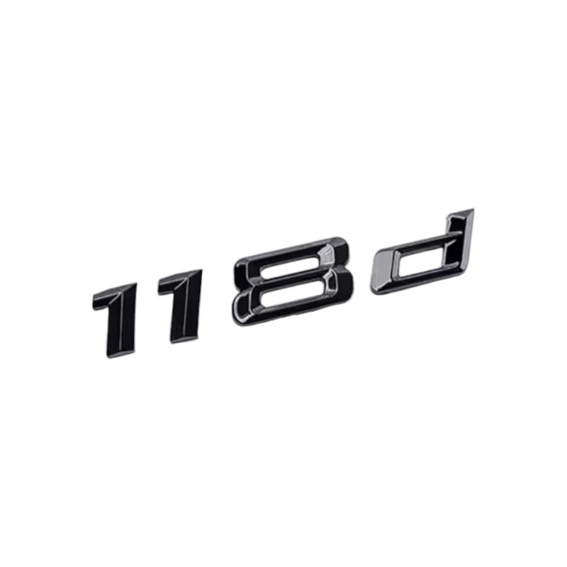 Badges coffre BMW Série 1 noir brillant - vue de dessus 2 - Becquet Voiture