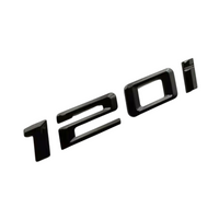 Badges coffre BMW Série 1 noir brillant - vue de dessus - Becquet Voiture