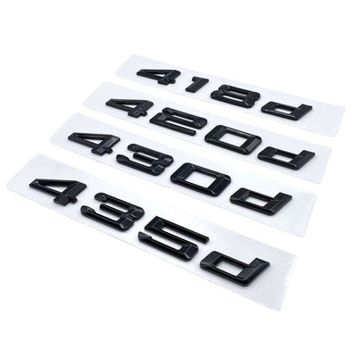 Badges coffre BMW Série 4 noir brillant - détail du montage - Becquet Voiture