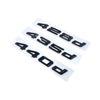 Badges coffre BMW Série 4 noir brillant - en situation - Becquet Voiture