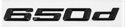 Badges coffre BMW Série 6 noir brillant - vue arrière - Becquet Voiture