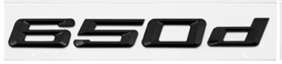 Badges coffre BMW Série 6 noir brillant - vue arrière - Becquet Voiture