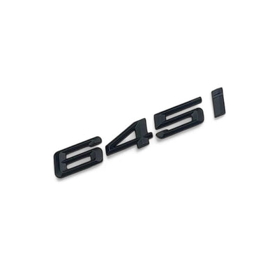 Badges coffre BMW Série 6 noir brillant - vue de profil 2 - Becquet Voiture
