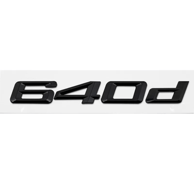 Badges coffre BMW Série 6 noir brillant - vue de profil - Becquet Voiture
