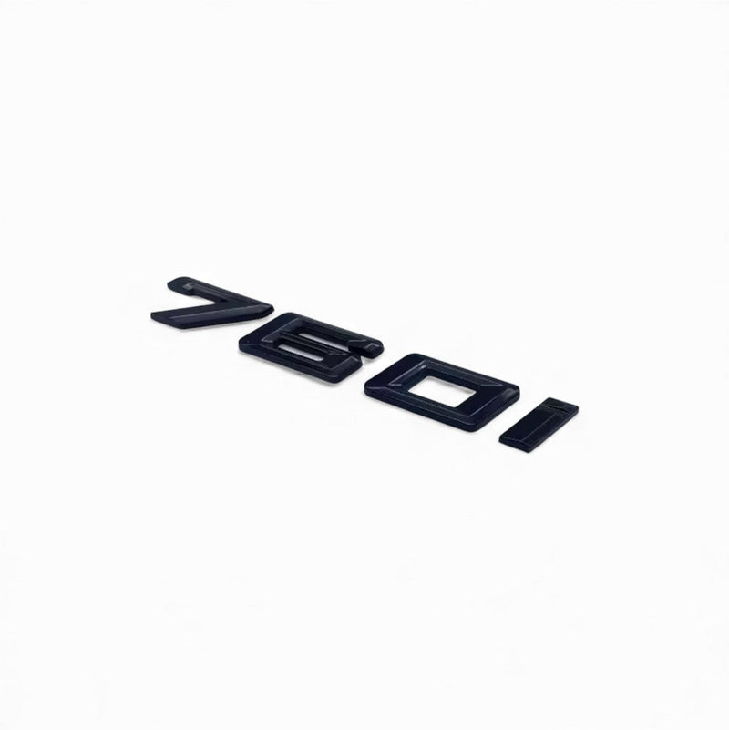 Badges coffre BMW Série 7 noir brillant - vue de dessus - Becquet Voiture