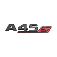 Badges coffre Mercedes A45 A35 AMG noir - packshot studio - Becquet Voiture