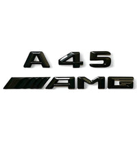 Badges coffre Mercedes A45 A35 AMG noir - vue de face - Becquet Voiture