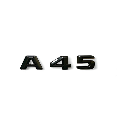 Badges coffre Mercedes A45 A35 AMG noir - vue rapprochée 2 - Becquet Voiture