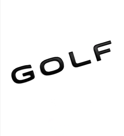 Badges coffre VW Golf 8 noir - vue de profil - Becquet Voiture