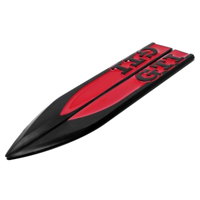 Badges Latéraux GTI VW Golf MK6 MK7 Rouge Noir - vue de face - Becquet Voiture