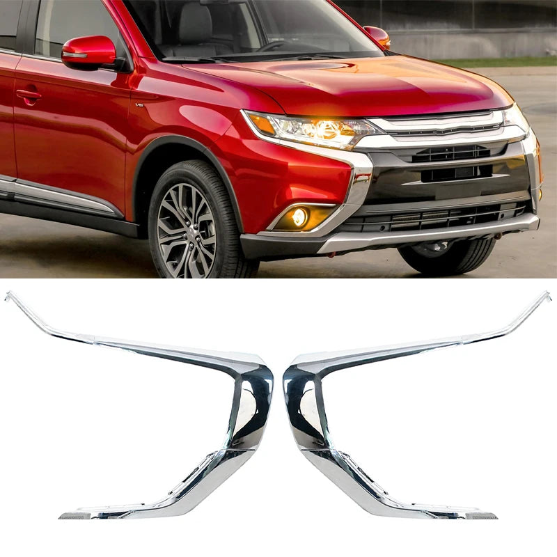 Bande Chromée Pare-Chocs Avant Mitsubishi Outlander 2016-2021 - vue de face - Becquet Voiture