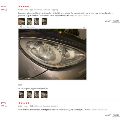 Bande d'Étanchéité Phares Porsche Cayenne 2011-2014 - vue de profil - Becquet Voiture