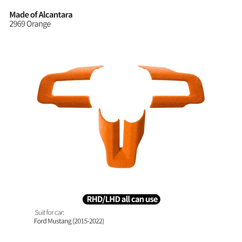 Bande Décorative Volant Alcantara Ford Mustang - détail du montage - Becquet Voiture
