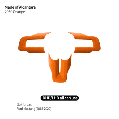 Bande Décorative Volant Alcantara Ford Mustang - détail du montage - Becquet Voiture