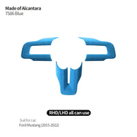 Bande Décorative Volant Alcantara Ford Mustang - vue de dessus - Becquet Voiture