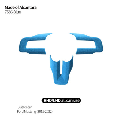 Bande Décorative Volant Alcantara Ford Mustang - vue de dessus - Becquet Voiture