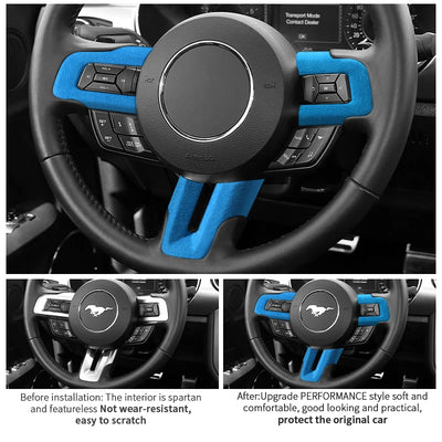 Bande Décorative Volant Alcantara Ford Mustang - vue de profil - Becquet Voiture