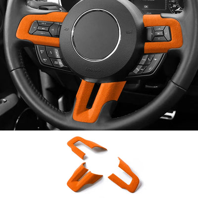Bande Décorative Volant Alcantara Ford Mustang - vue de trois-quarts - Becquet Voiture
