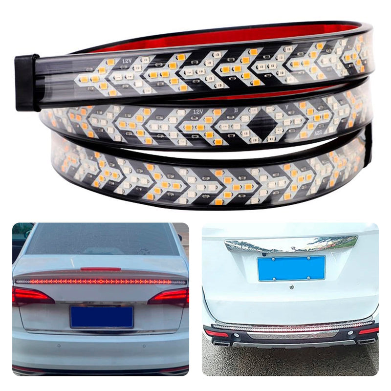 Dynamic Fishbone LED Tail Light Strip 1.5m - rear view - Becquet Voiture
