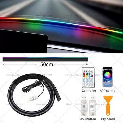 Bande LED Ambiance Volkswagen Multivan Pare-brise - vue rapprochée - Becquet Voiture