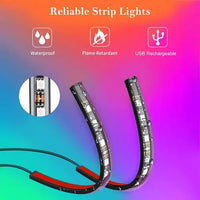 Bande LED d'Ambiance Voiture 48 LEDs Port USB Contrôle APP - vue de profil - Becquet Voiture