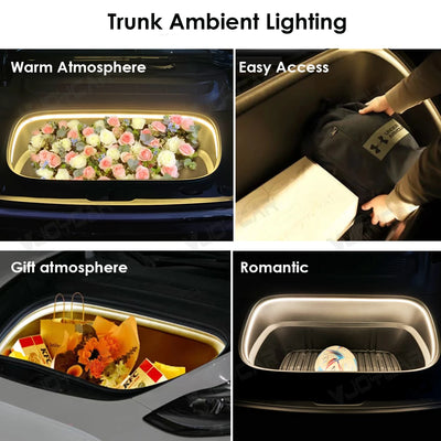 Bande LED Éclairage Ambiance Coffre Tesla Model 3 Model Y Juniper - vue arrière - Becquet Voiture
