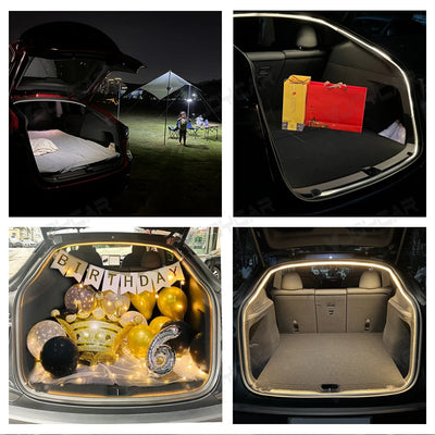 Bande LED Éclairage Ambiance Coffre Tesla Model 3 Model Y Juniper - vue de profil - Becquet Voiture