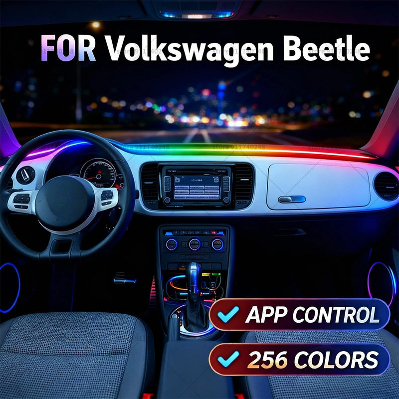 Bande Lumineuse Ambiance Volkswagen Beetle - vue de face - Becquet Voiture