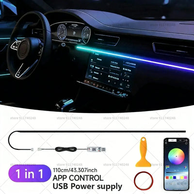 Bande Lumineuse Ambiance Volkswagen Beetle - vue rapprochée - Becquet Voiture