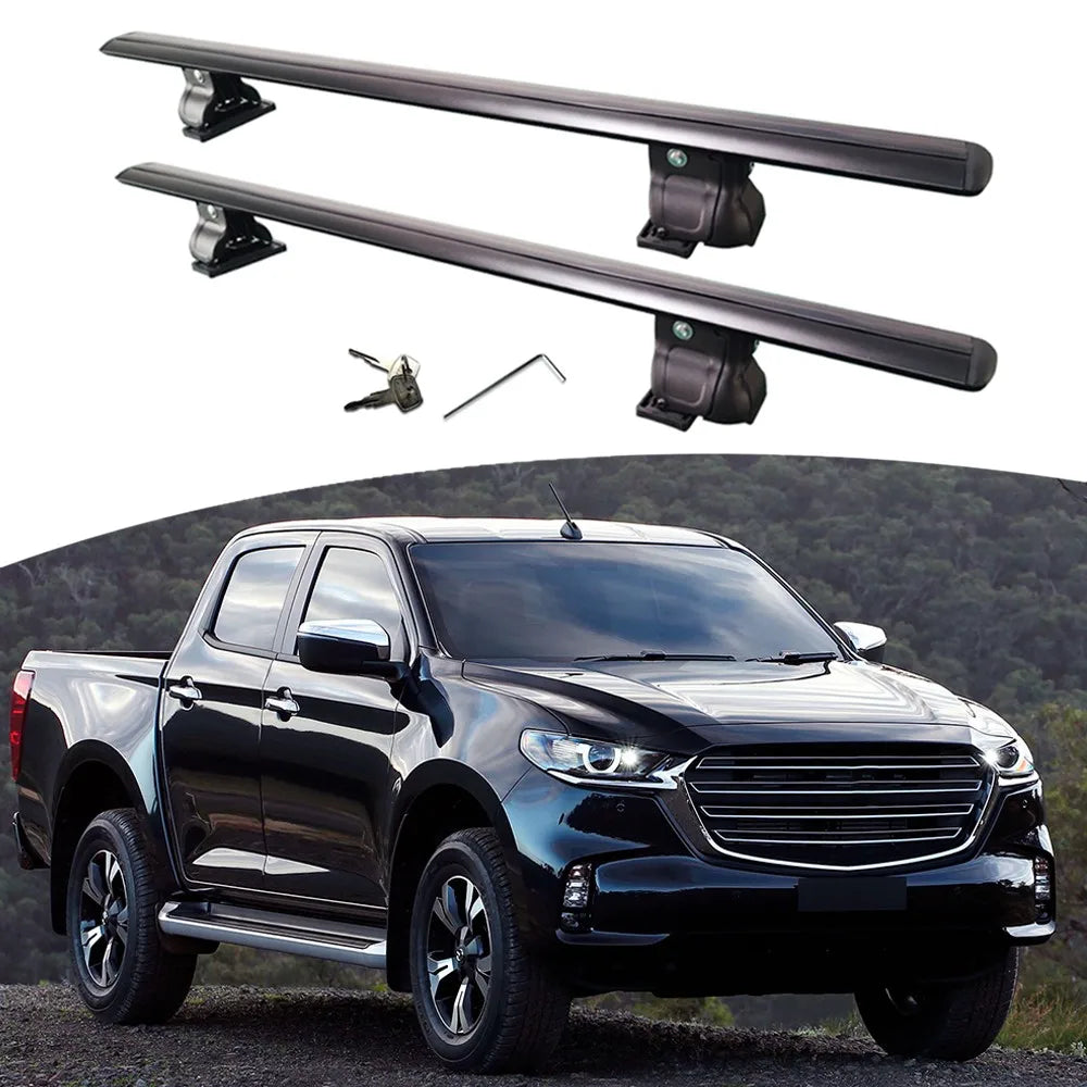 Barres de Toit Aluminium Mazda BT-50 2021-2025 - vue de face - Becquet Voiture