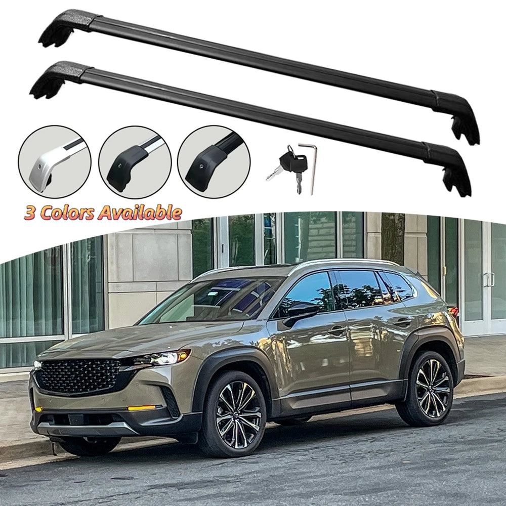 Barres de Toit Aluminium Mazda CX-50 2023-2025 - vue de face - Becquet Voiture